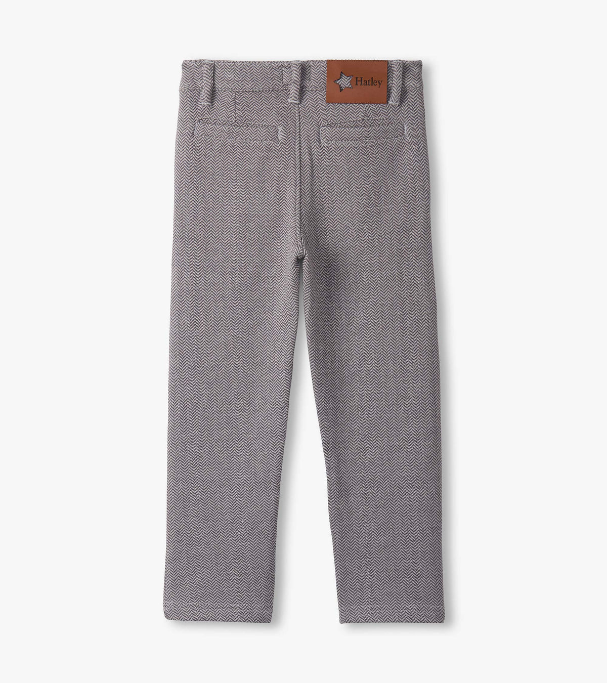 Boys Dark Grey Herringbone Straight Leg Pants - Hatley Boys