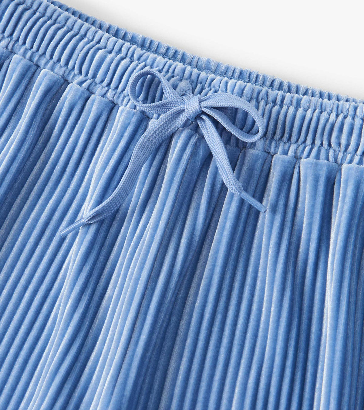 Girls Cornflower Blue Pleated Velour Relaxed Pants - Hatley Girls