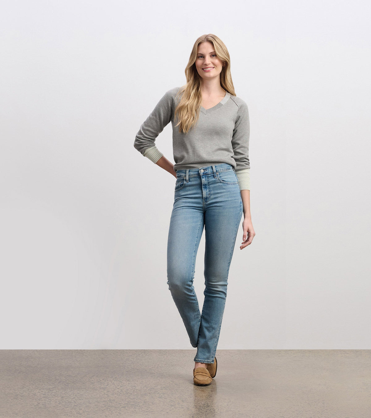 Cary V-Neck Sweater - Charcoal Melange - Hatley Women