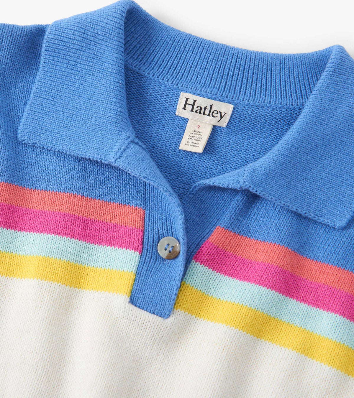 Girls Royal Colorblock Johnny Collar Sweater - Hatley Girls