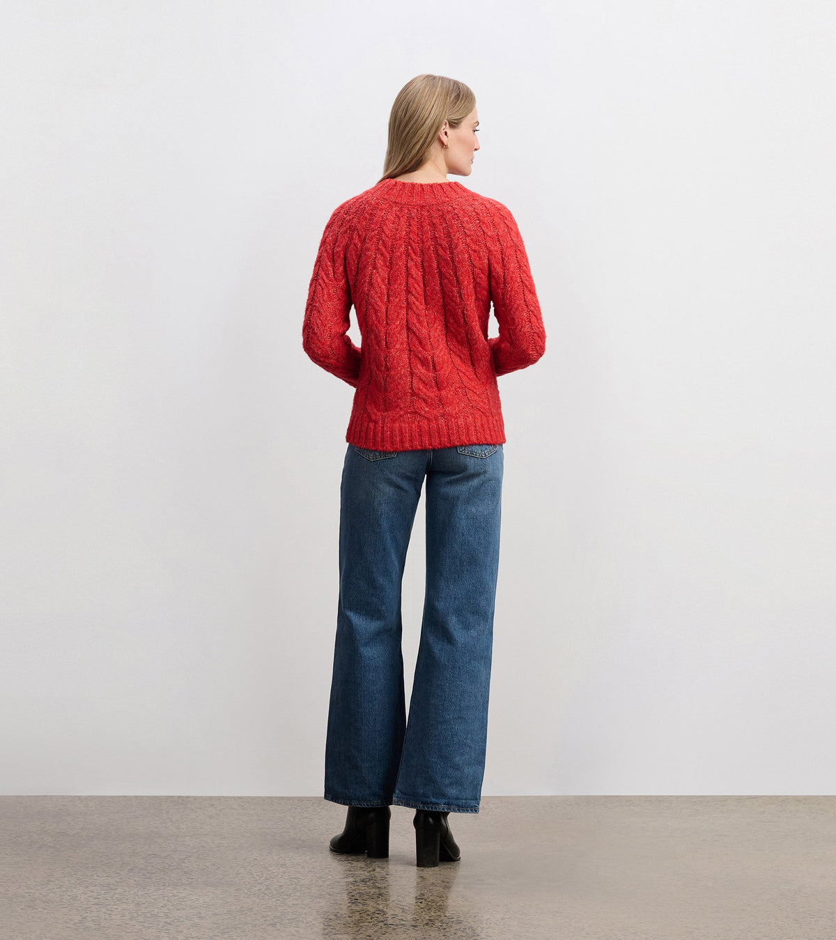 Dylan Cable Knit Sweater - Red - Hatley Women