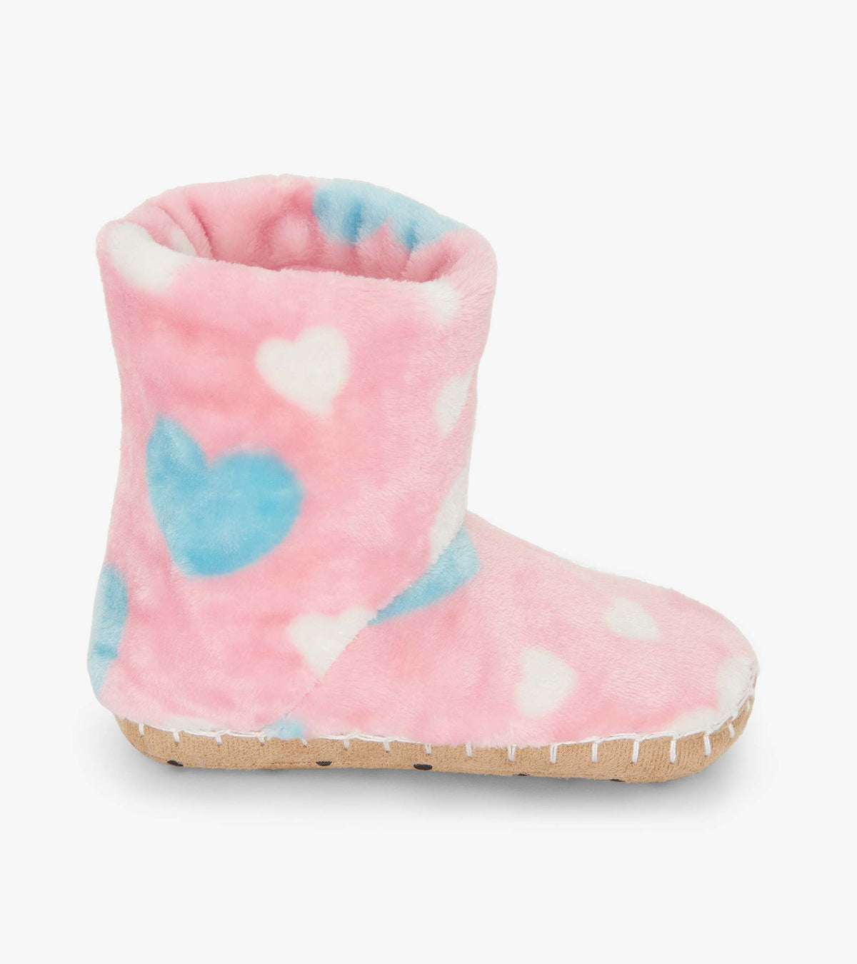Girls Big Hearts Fuzzy Fleece Slippers - Hatley Girls