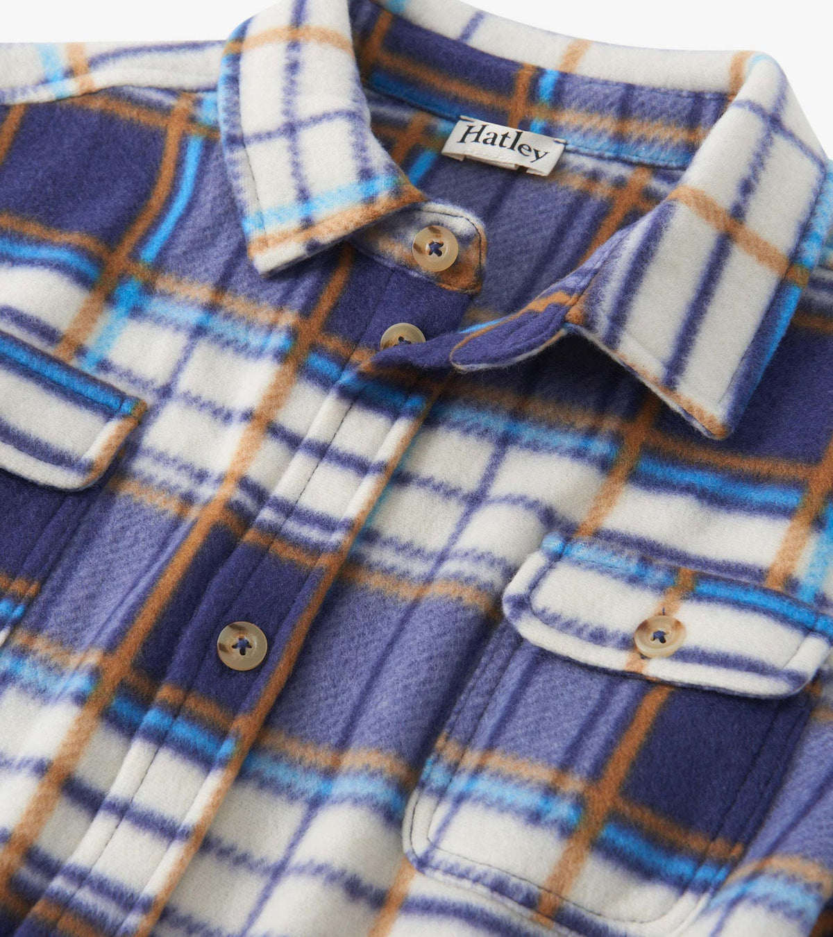 Boys Mountain Top Plaid Fleece Button-Up Shirt - Hatley Boys