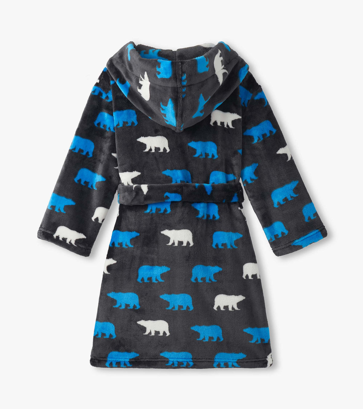 Boys Polar Bear Silhouette Fuzzy Fleece Robe - Hatley Boys