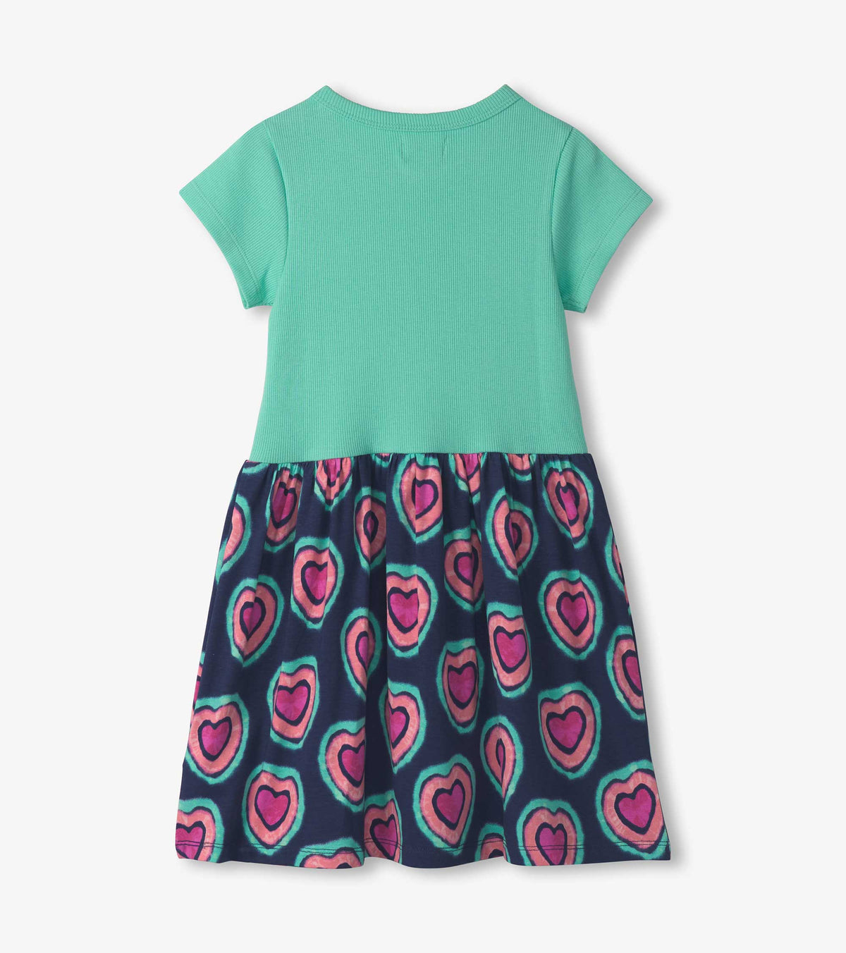 Girls Glowing Hearts Mixed Fabric Dress - Hatley Girls