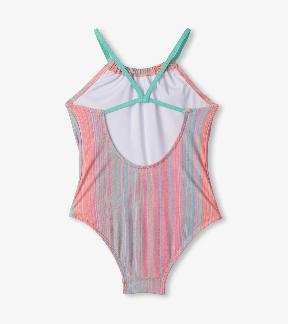 Girls Shimmer Stripe Gather Front Swimsuit - Hatley Girls
