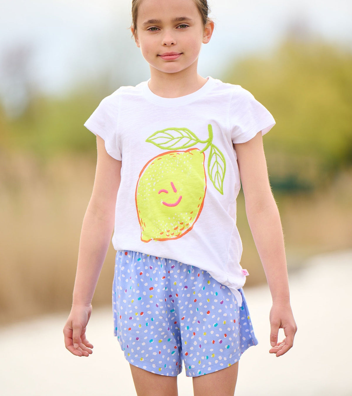 Girls Happy Lemon Tie Front T-Shirt - Hatley Girls
