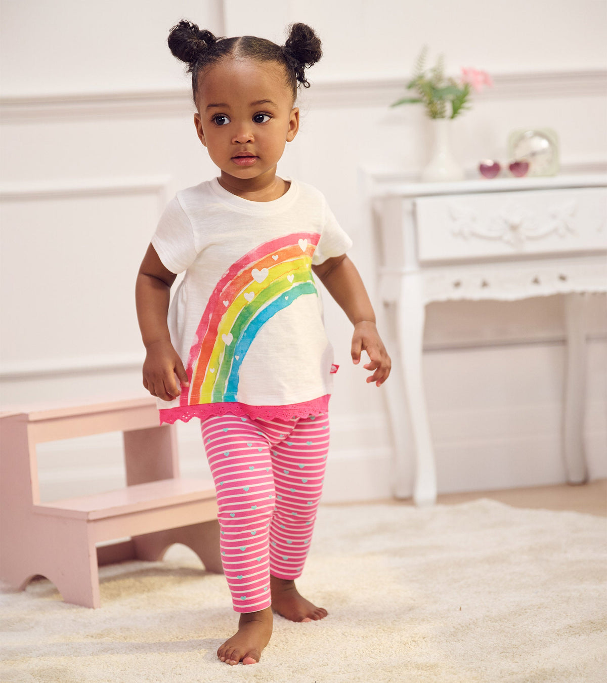 Baby & Toddler Girls Rainbow Eyelet Eyelet Trim T-Shirt - Hatley Baby & Toddler