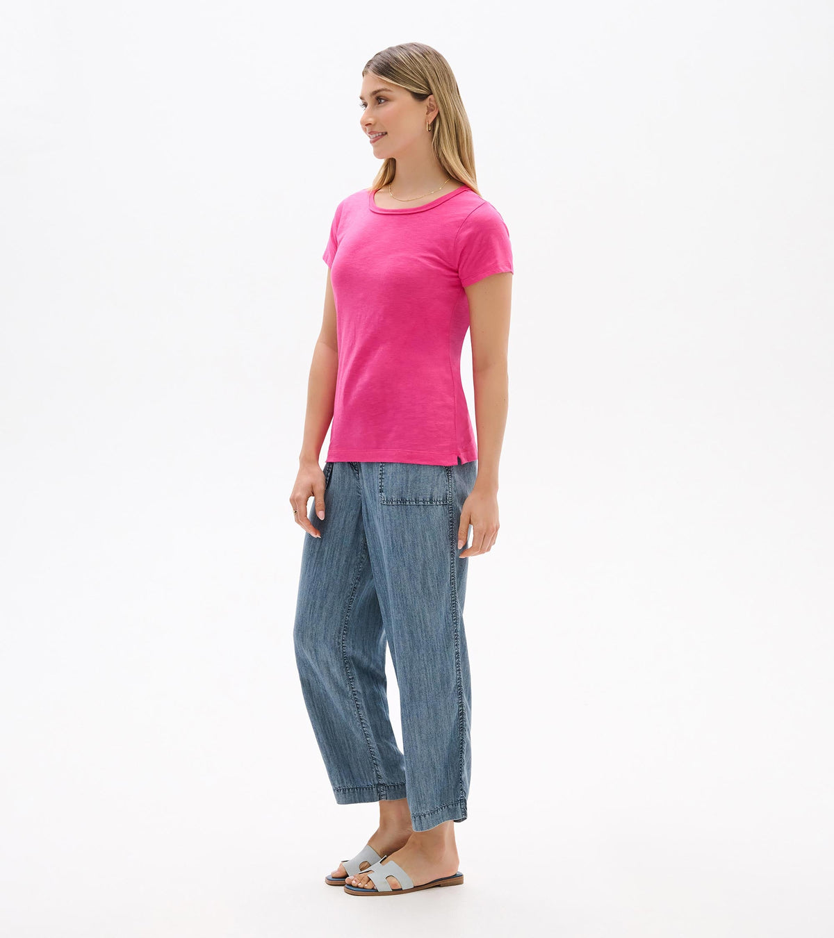 Essential Crew Neck Tee - Carmine Rose - Hatley Women