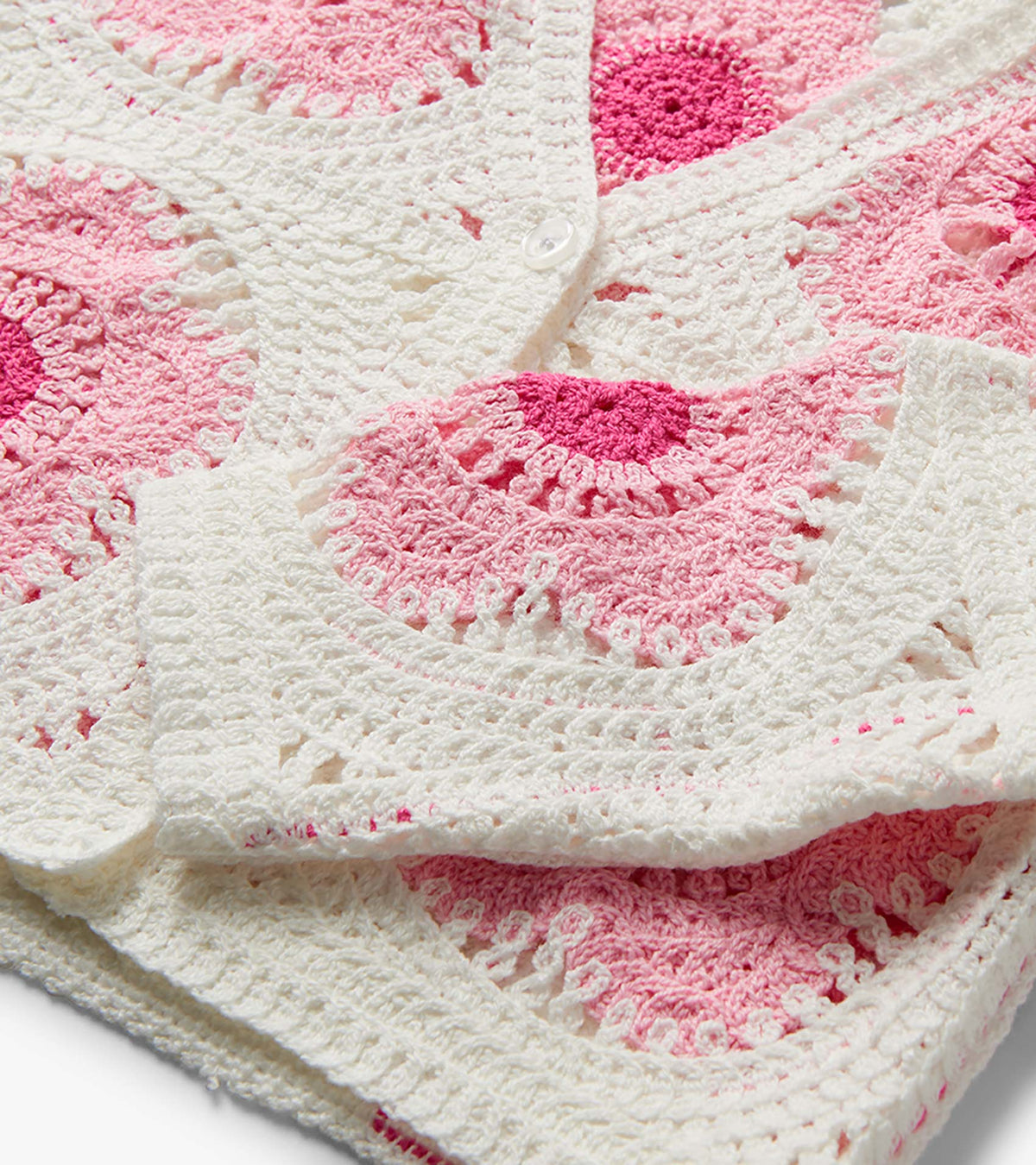 Baby & Toddler Girls Pink & Cream Flower Crochet Cardigan - Hatley Baby & Toddler