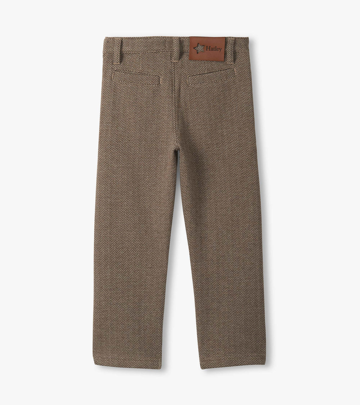 Boys Brown Sugar Herringbone Straight Leg Pants - Hatley Boys