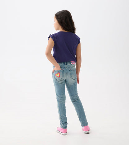 Girls Pretty Patches Stretch Jeans - Hatley Girls