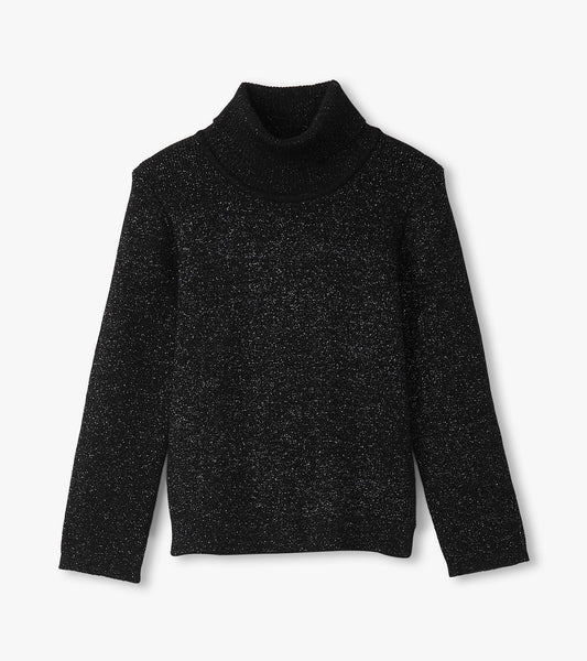 Girls Black Glitter Turtleneck - Hatley Girls