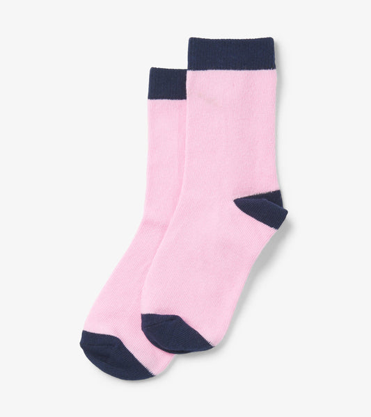 Kids Pink & Navy Crew Socks - Hatley Girls