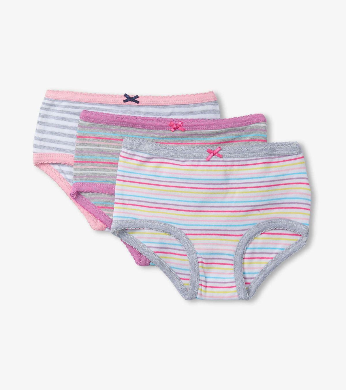 Girls Vibrant Stripes 3 Pack Hipster Underwear - Hatley Girls