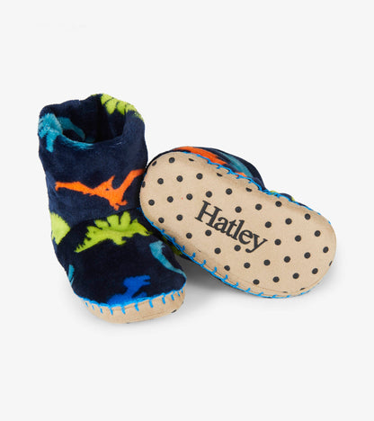 Boys Dino Herd Fleece Slippers - Hatley Boys