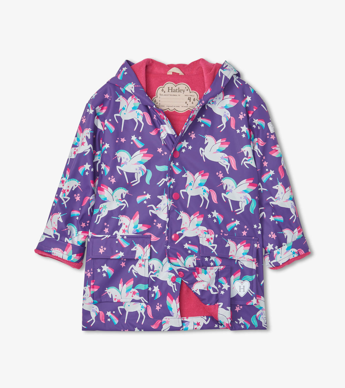 Girls Unicorn Button-Up Raincoat - Hatley Girls