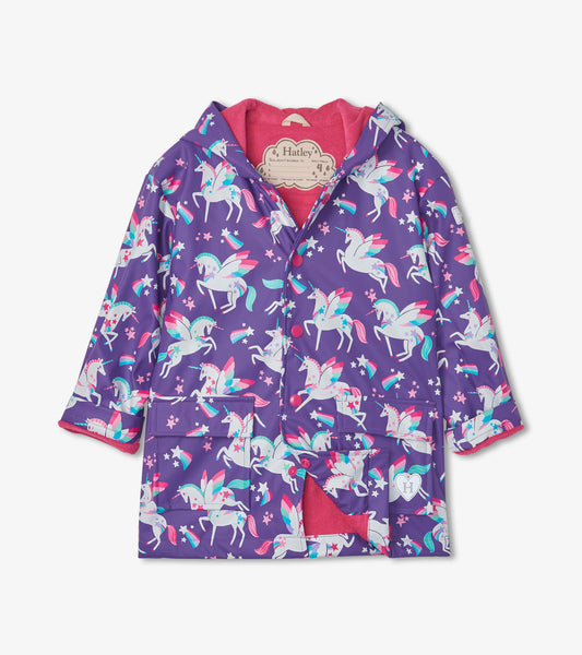 Girls Unicorn Button-Up Raincoat - Hatley Girls