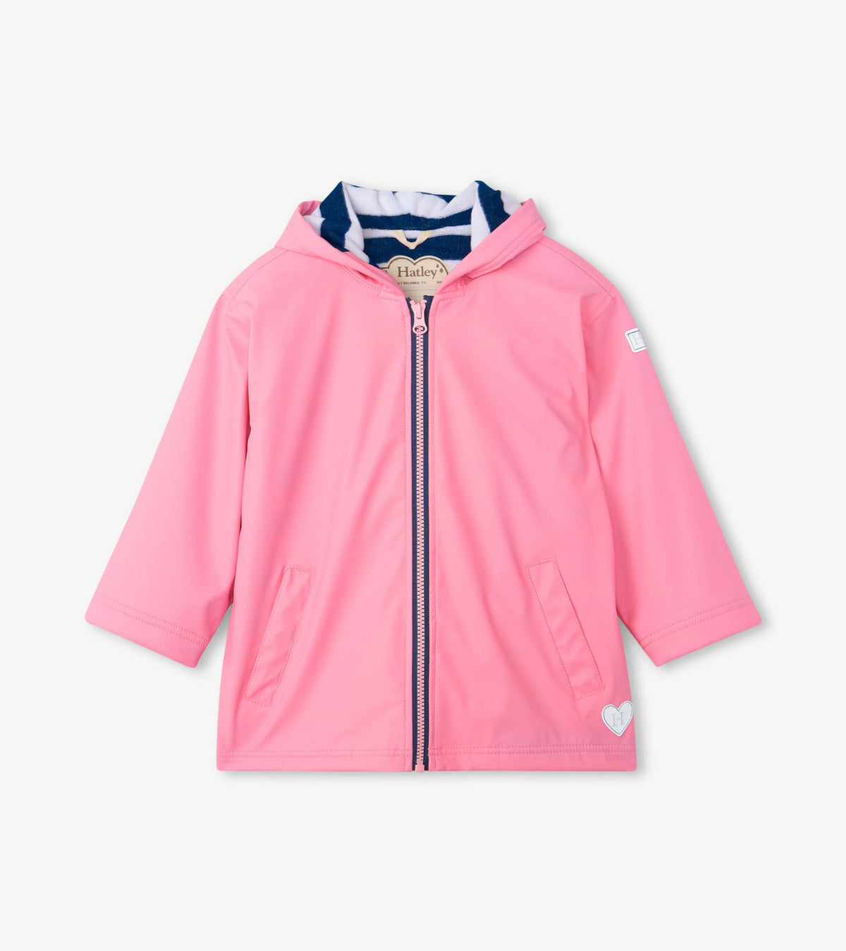 Girls Classic Pink Zip-Up Rain Jacket - Hatley Girls