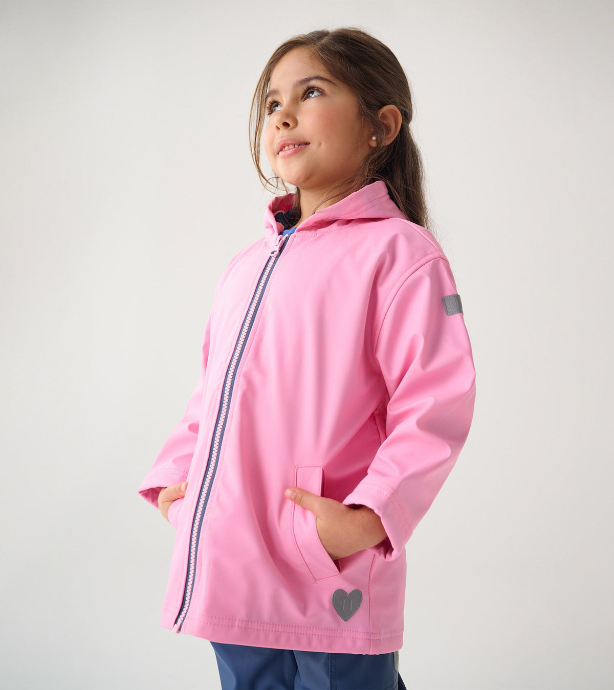 Girls Classic Pink Zip-Up Rain Jacket - Hatley Girls