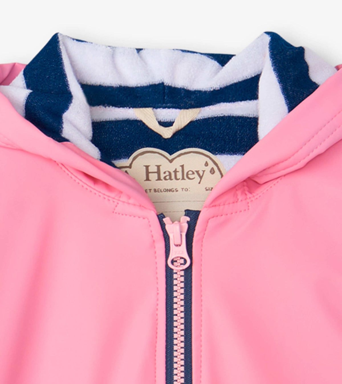 Girls Classic Pink Zip-Up Rain Jacket - Hatley Girls