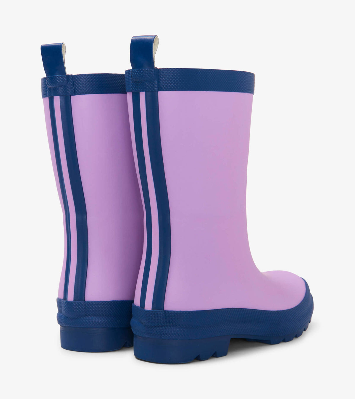 Kids Lilac And Navy Matte Rain Boots - Hatley Girls