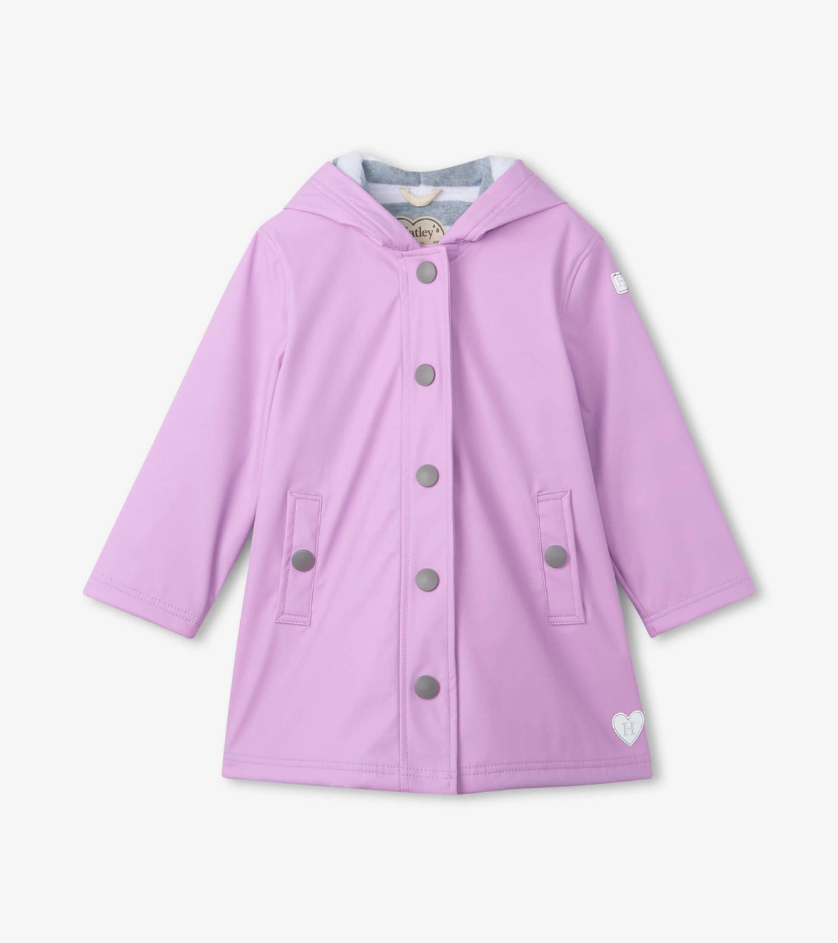 Girls Lilac Button-Up Rain Jacket - Hatley Girls
