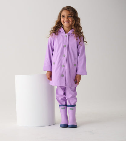 Girls Lilac Button-Up Rain Jacket - Hatley Girls