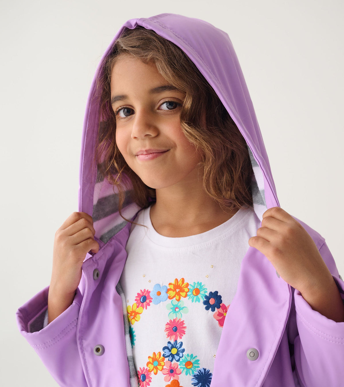 Girls Lilac Button-Up Rain Jacket - Hatley Girls