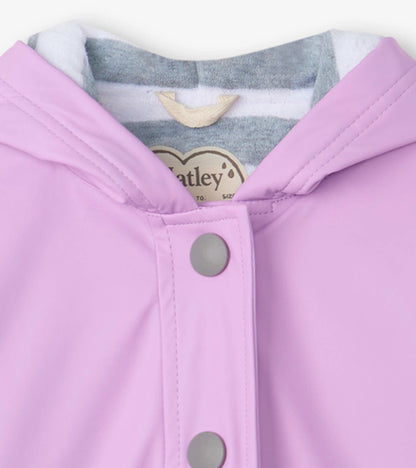 Girls Lilac Button-Up Rain Jacket - Hatley Girls