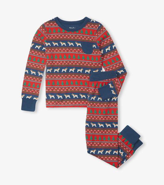 Boys Bulldog Fair Isle Bamboo Pajama Set - Hatley Boys