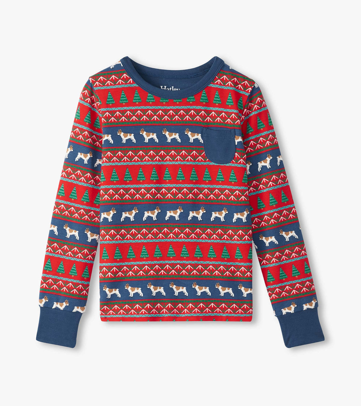 Boys Bulldog Fair Isle Bamboo Pajama Set - Hatley Boys