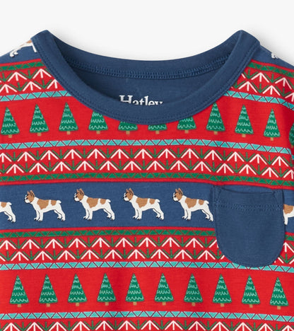 Boys Bulldog Fair Isle Bamboo Pajama Set - Hatley Boys