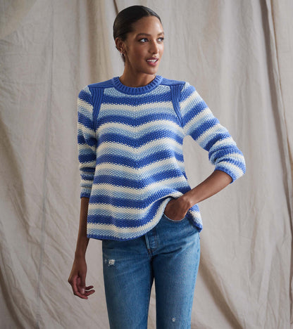 Chevron Swing Sweater - Navy Blue - Hatley Women