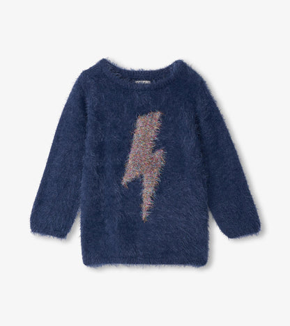 Girls Metallic Lightning Furry Sweater - Hatley Girls