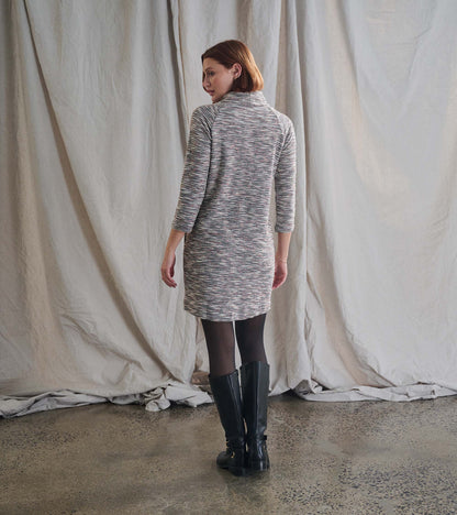 Draped Collar Dress - Heather Grey - Hatley Women