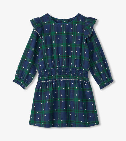 Girls Blackwatch Plaid Smocked Waist Dress - Hatley Girls