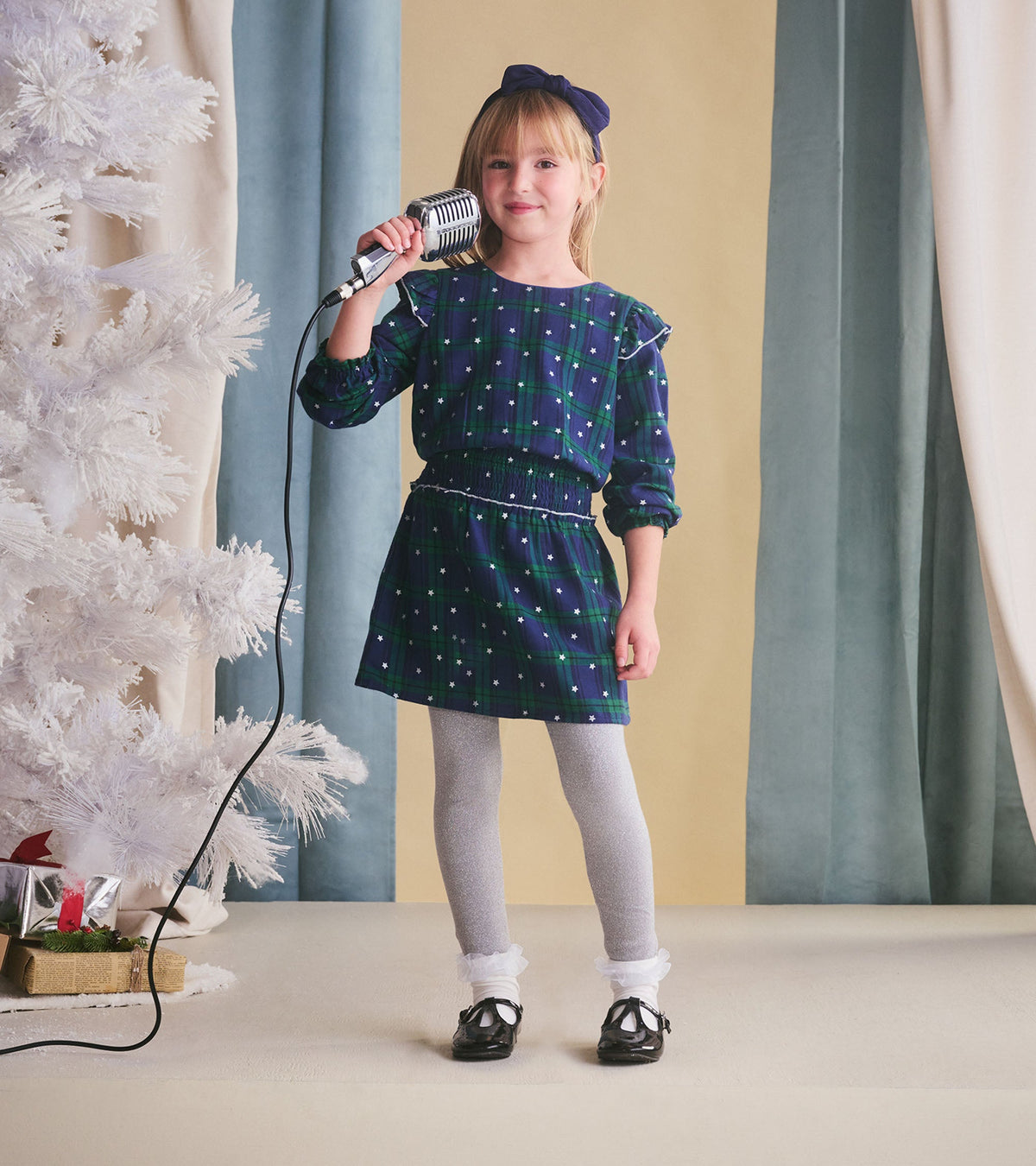 Girls Blackwatch Plaid Smocked Waist Dress - Hatley Girls