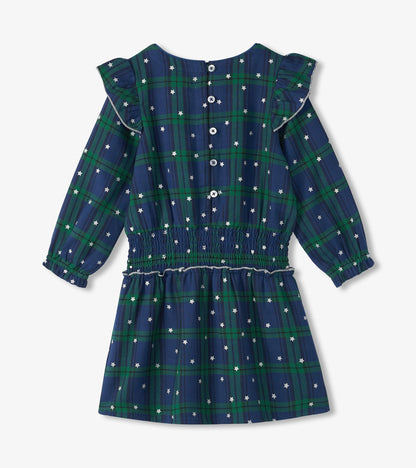 Girls Blackwatch Plaid Smocked Waist Dress - Hatley Girls