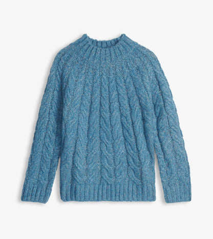 Dylan Cable Knit Sweater - Blue Heather - Hatley Women
