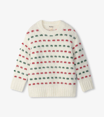 Girls Holiday Basket Weave Sweater - Hatley Girls