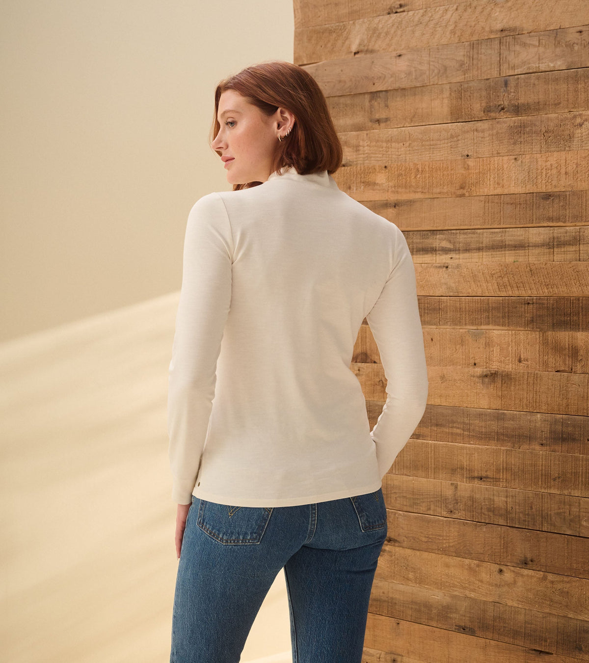 Mock Neck Top - Cream White - Hatley Women
