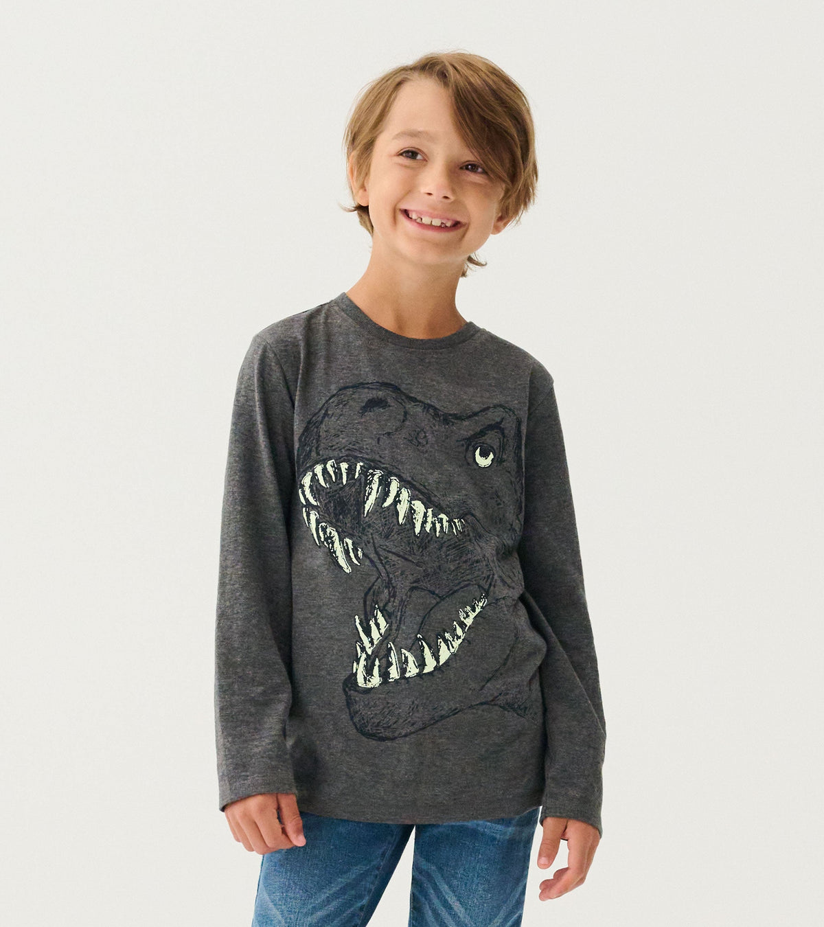 Boys T-Rex Glow in the Dark Long Sleeve T-Shirt - Hatley Boys