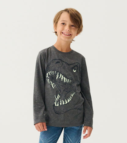 Boys T-Rex Glow in the Dark Long Sleeve T-Shirt - Hatley Boys