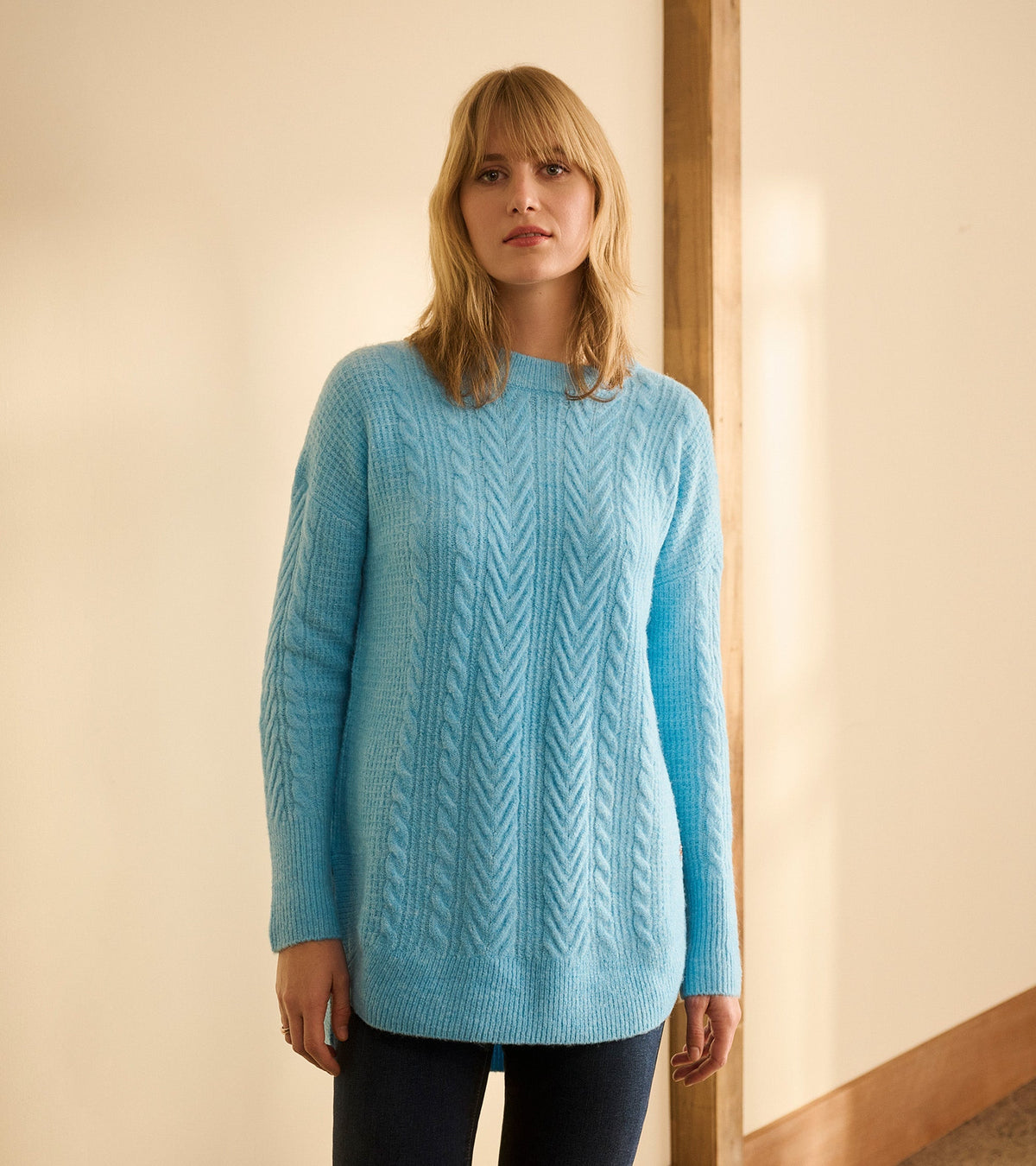 Cable Knit Tunic - Sky Blue - Hatley Women
