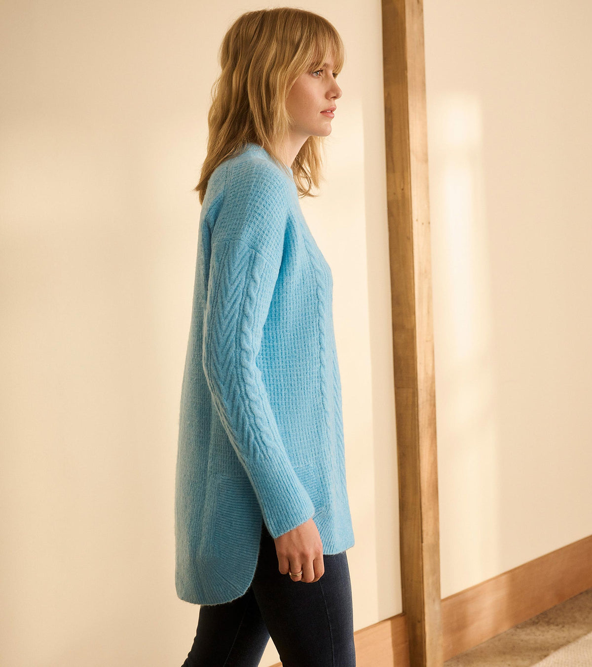 Cable Knit Tunic - Sky Blue - Hatley Women
