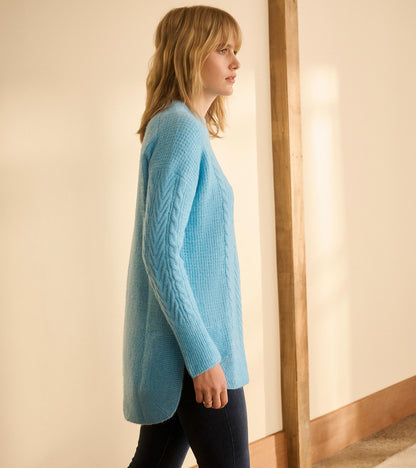 Cable Knit Tunic - Sky Blue - Hatley Women
