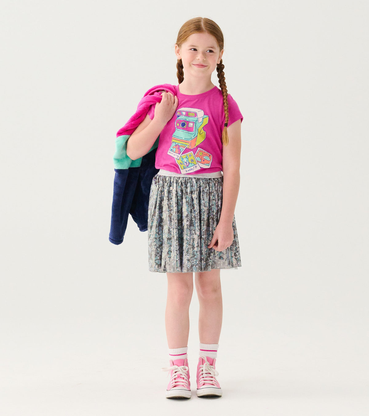 Girls Flower Shimmer Sequin Tulle Skirt - Hatley Girls