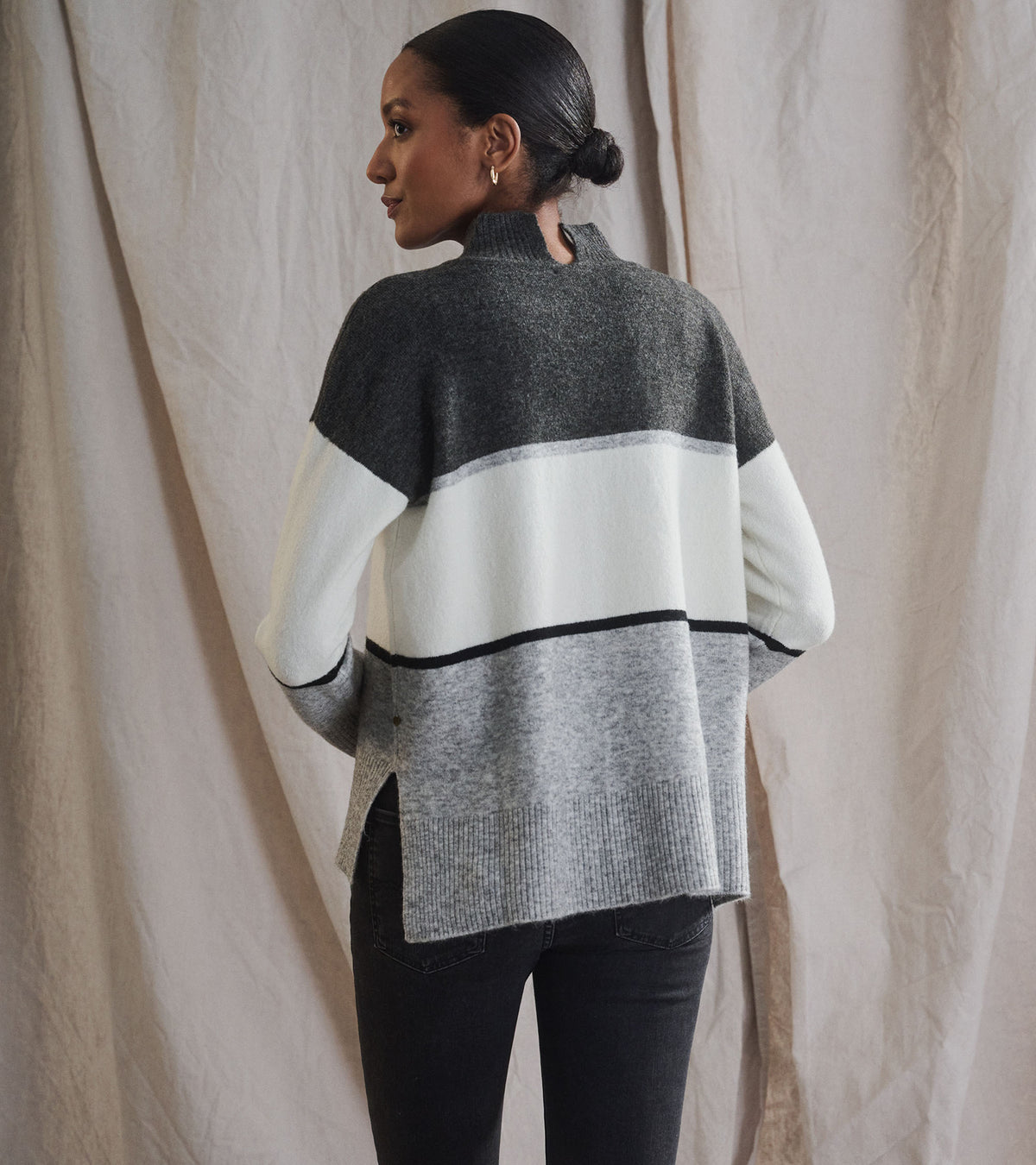 Mock Neck Tunic - Grey Block - Hatley Women