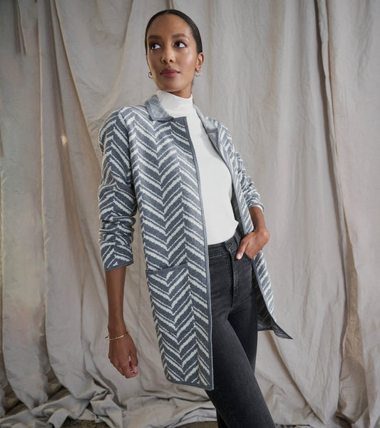 Sweater Blazer - Grey Chevron - Hatley Women